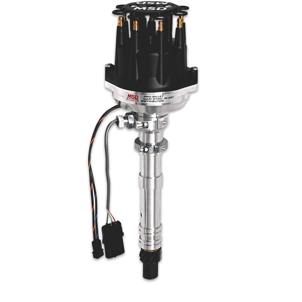 Chevy Cam Sync Distributor, Hall-Effect, Standard Cap Hall-Effect Sync Pickup. Must Be Used With An MSD 6, 7 Or 8-Series Ignition MSD Ignition