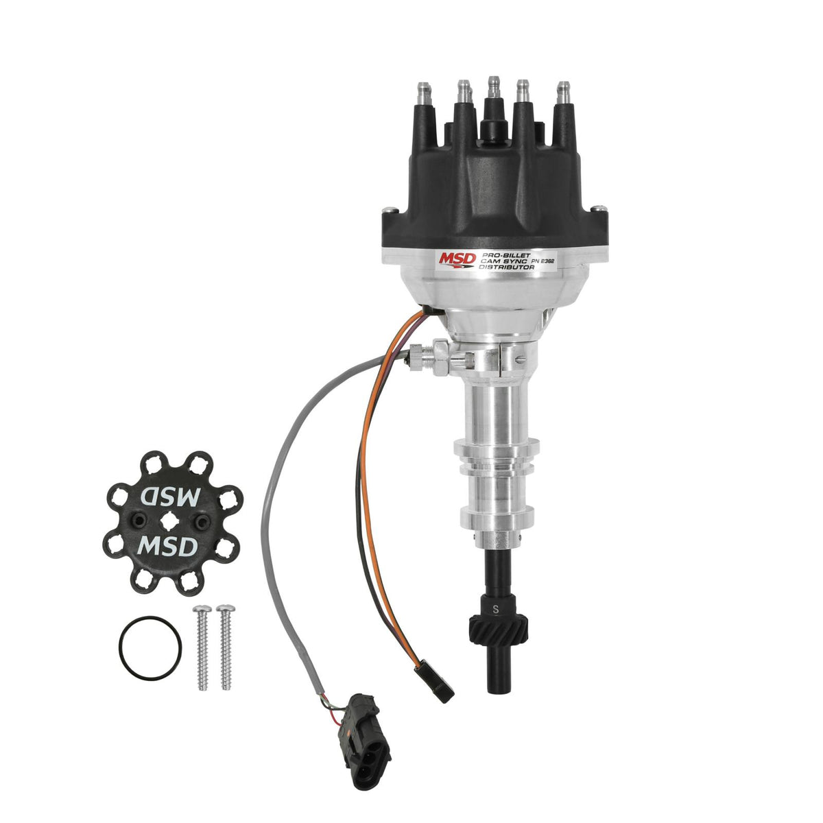 Pro-Billet Cam Sync Distributor, Ford 351W, Steel Gear Hall-Effect Sync Pickup And Includes A Steel Gear. Must Be Used With An MSD 6, 7 Or 8-Series Ignition MSD Ignition