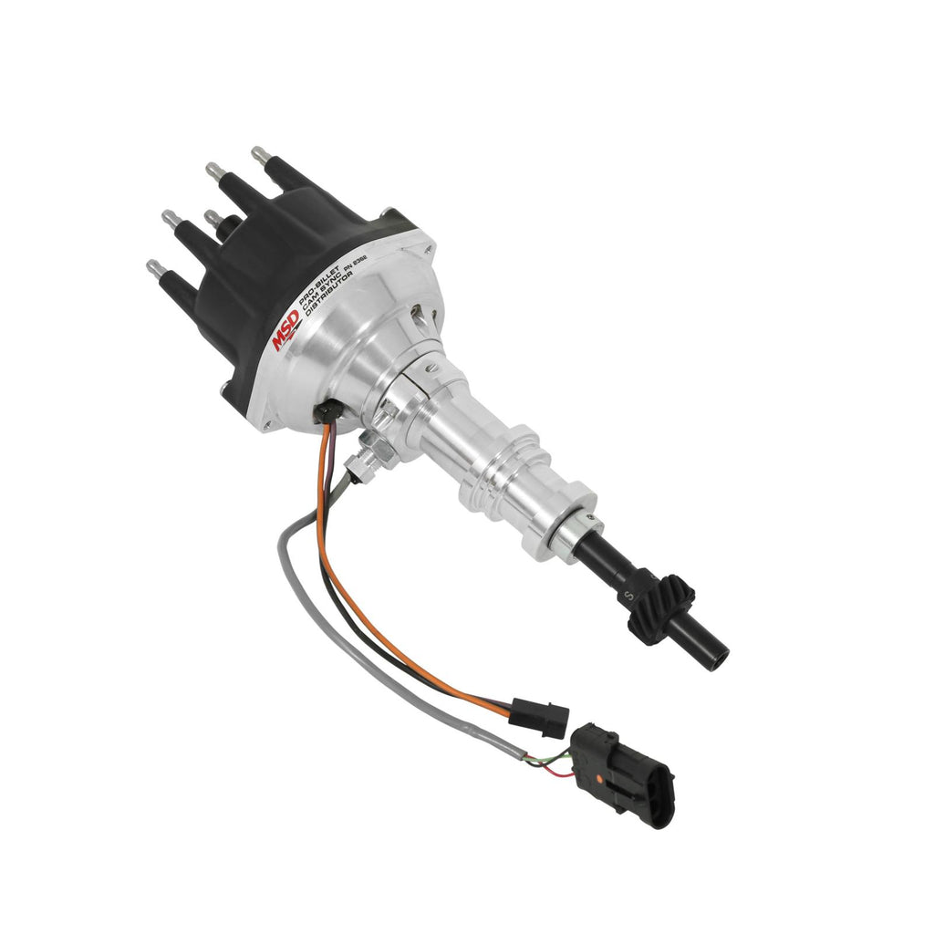 Pro-Billet Cam Sync Distributor, Ford 351W, Steel Gear Hall-Effect Sync Pickup And Includes A Steel Gear. Must Be Used With An MSD 6, 7 Or 8-Series Ignition MSD Ignition