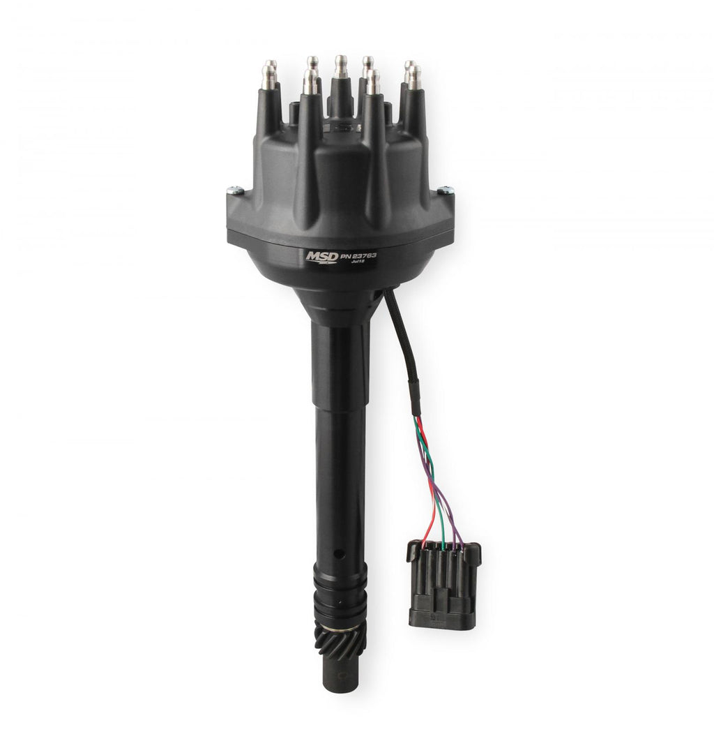 MSD Black Chevy Tall Deck Dual Sync Distributor Pro-Billet Dual Sync EFI Distributors Designed To Work With Holley Efi, And Other Sequential EFI Systems That Support Hall Effect Crank And Cams Sensor Inputs MSD Ignition