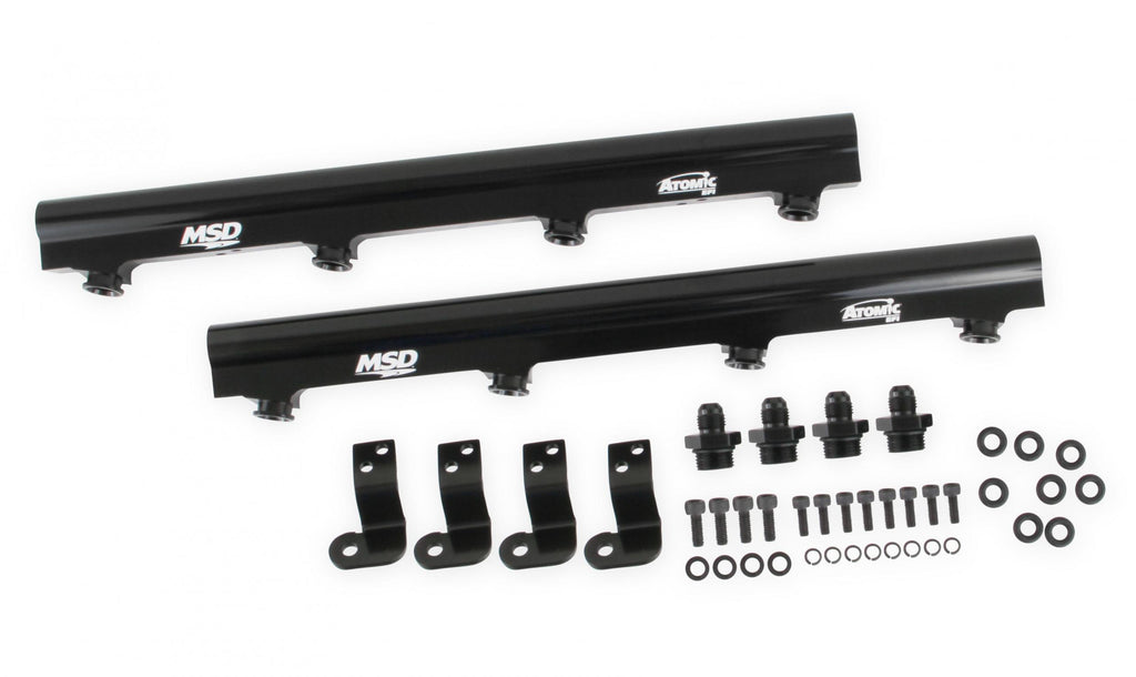MSD Atomic EFI Billet Fuel Rails Billet Aluminum Fuel Rails For Use On LS1/2/6 Atomic Airforce Intake Manifolds. Fits Manifold Part Numbers 2702, 27023 And 27024 MSD Ignition