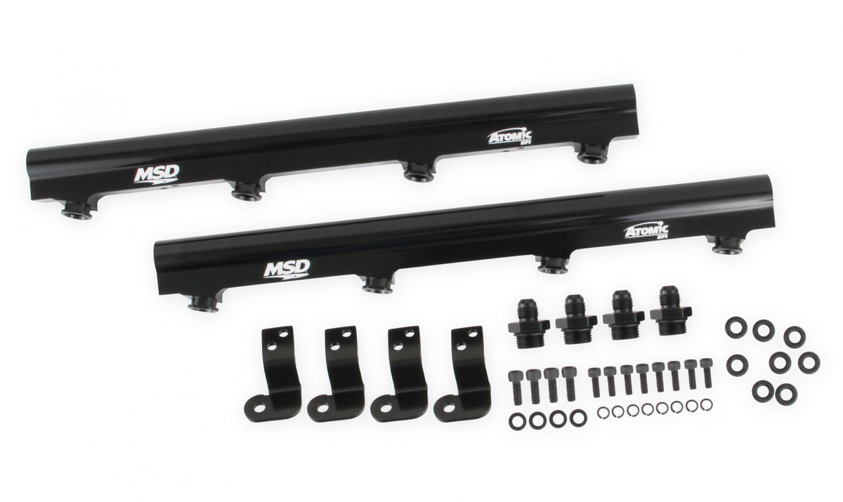 MSD Atomic EFI Billet Fuel Rails Billet Aluminum Fuel Rails For Use On LS1/2/6 Atomic Airforce Intake Manifolds. Fits Manifold Part Numbers 2702, 27023 And 27024 MSD Ignition