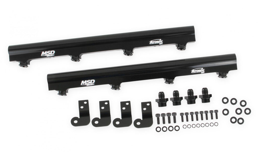 MSD Atomic EFI Billet Fuel Rails Billet Aluminum Fuel Rails For Use On LS1/2/6 Atomic Airforce Intake Manifolds. Fits Manifold Part Numbers 2702, 27023 And 27024 MSD Ignition