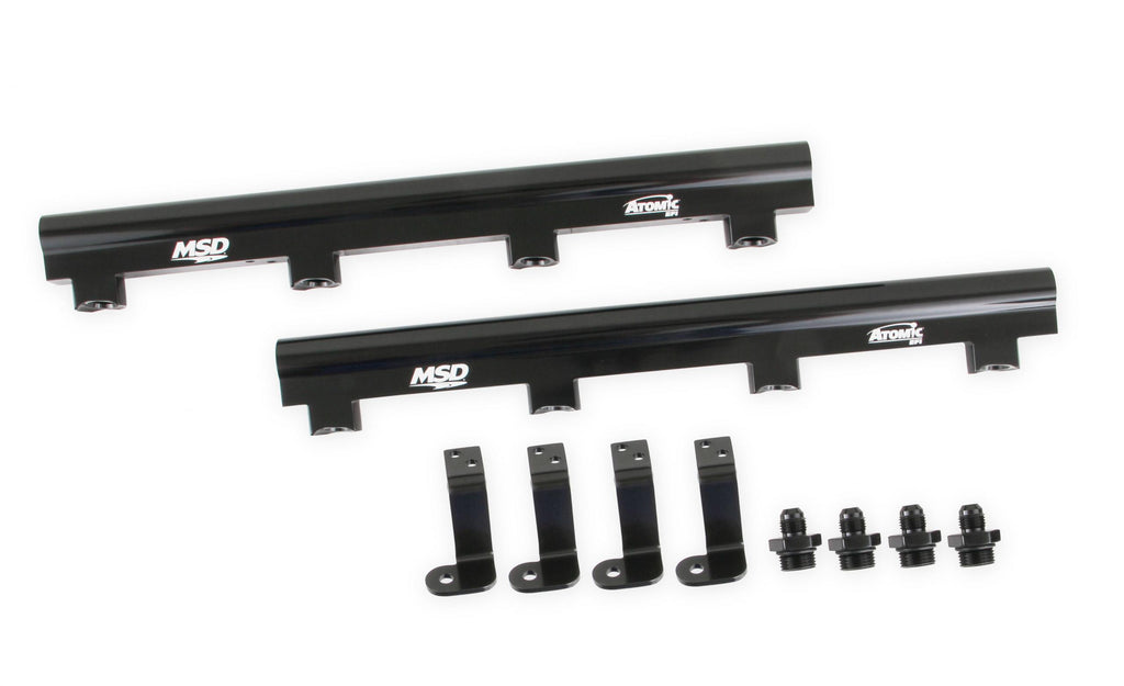 MSD Atomic EFI Billet Fuel Rails LS7 Atomic Airforce Intake Manifolds Fits Manifold Part Numbers 2701 / 27013 / 27014 Includes (4) -6 To 3/4-16 O-Ring Adapters MSD Ignition