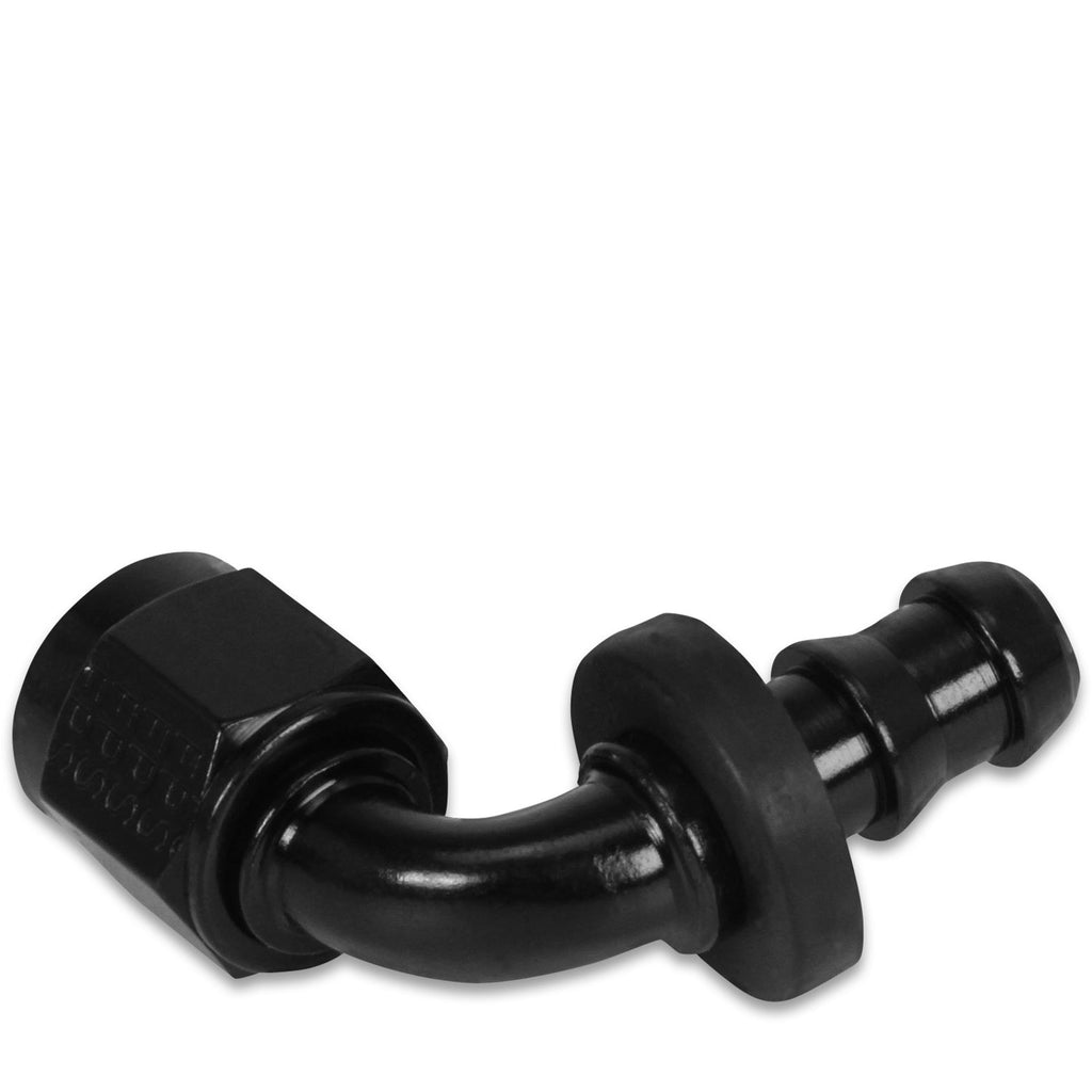 Atomic, 6An Fitting 90 Degree, Socketless, Black Single Barb Replacement Part MSD Ignition