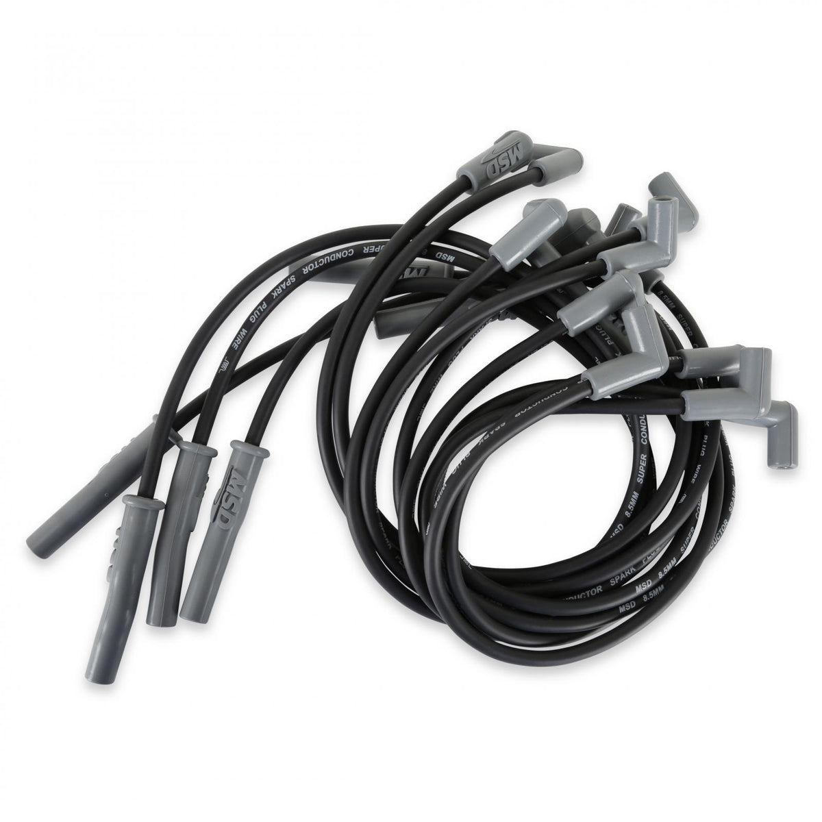 Black Super Conductor Ford 302, 351W, Hei For Use On Ford Small-Block Engines With 302-351W, Hei Boots, Black Jacket MSD Ignition