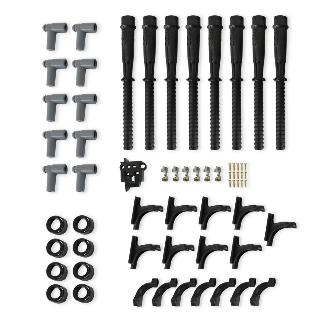 Single Hemi Wire Set Super Conductor 8.5Mm Wire Set Black Black Single Wire 8.5Mm Wire Set Supplied With Black Hemi Tubes, Boots And Terminals And Mini-Crimper. Pre-Crimped At The Spark Plug End MSD Ignition