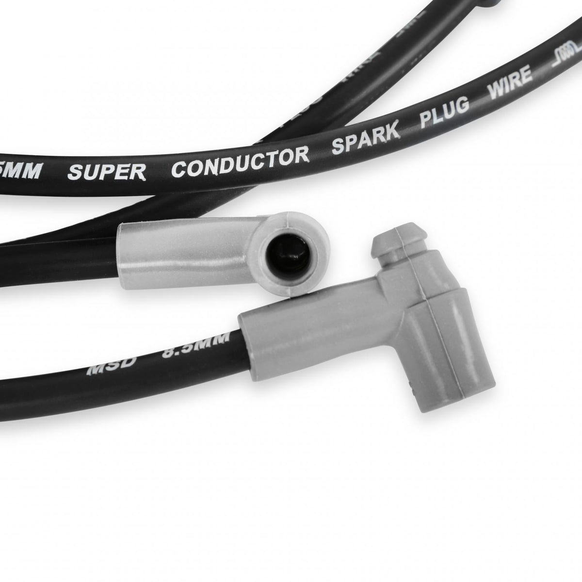 8.5Mm Super Conductor Wire Set For Sbc Sprintcar, Close Fit, In Black Features A Helically-Wound Copper Alloy Conductor Which Has Only 40 50 Ohms Of Resistance Per Foot MSD Ignition