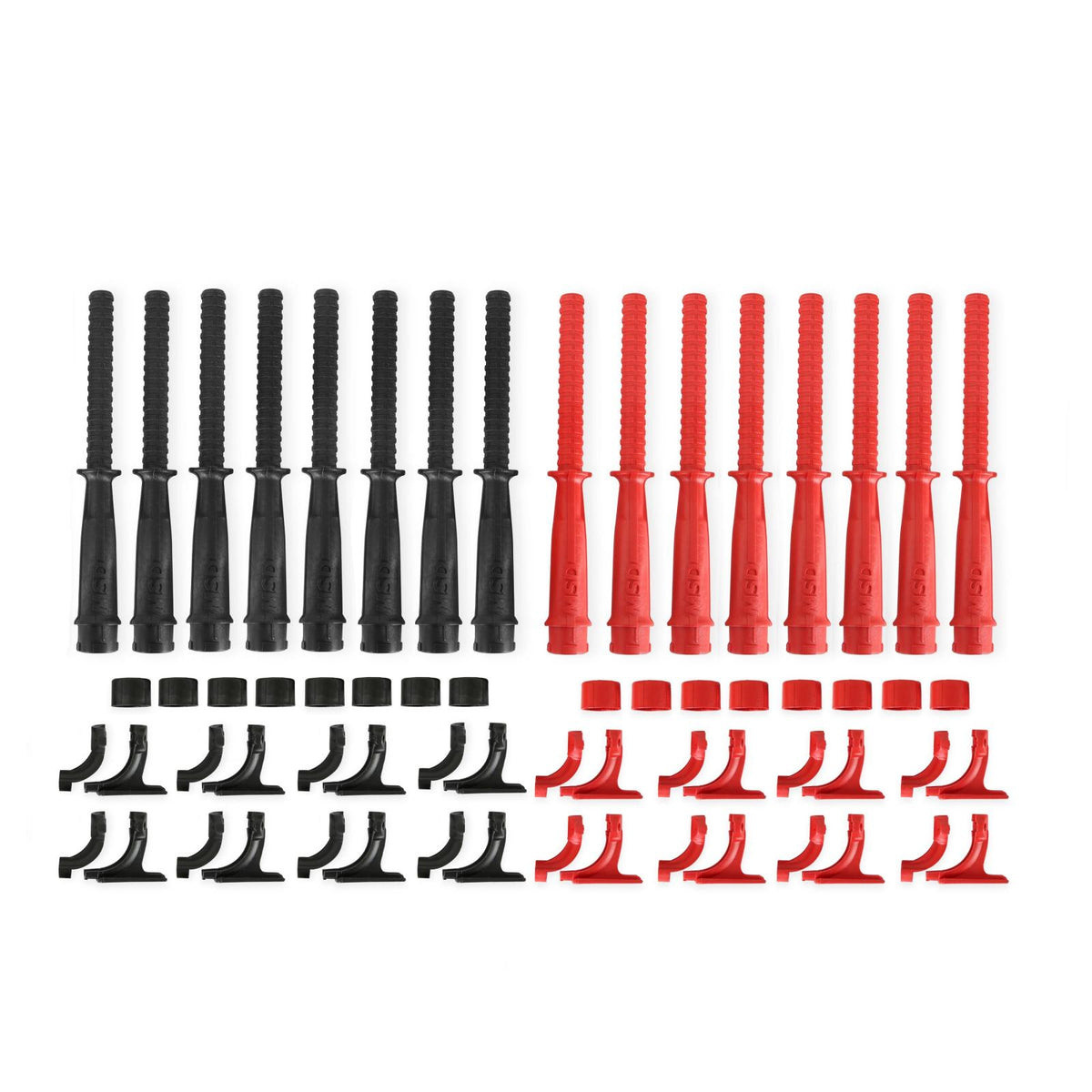 Dual Plug Hemi Wire Set Red And Black Super Conductor 8.5Mm For Use On Dual Plug Hemi Engines, Red And Black Wire Set And Tubes MSD Ignition