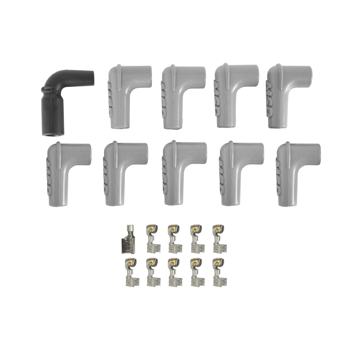 Super Conductor Spark Plug Wire Set Univ. Chevy Lt1 W/Straight Boot For Late Model GM Lt1 Engines Straight Lt1 Boots And Terminals Installed And 90 Degree Spark Plug Boots And Terminals Loose MSD Ignition
