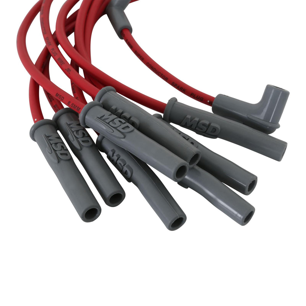 Super Conductor Spark Plug Wire Set Mustang 5.0L '94-On For Use On Ford 5.0L Mustangs, '94-On, Red Jacket MSD Ignition