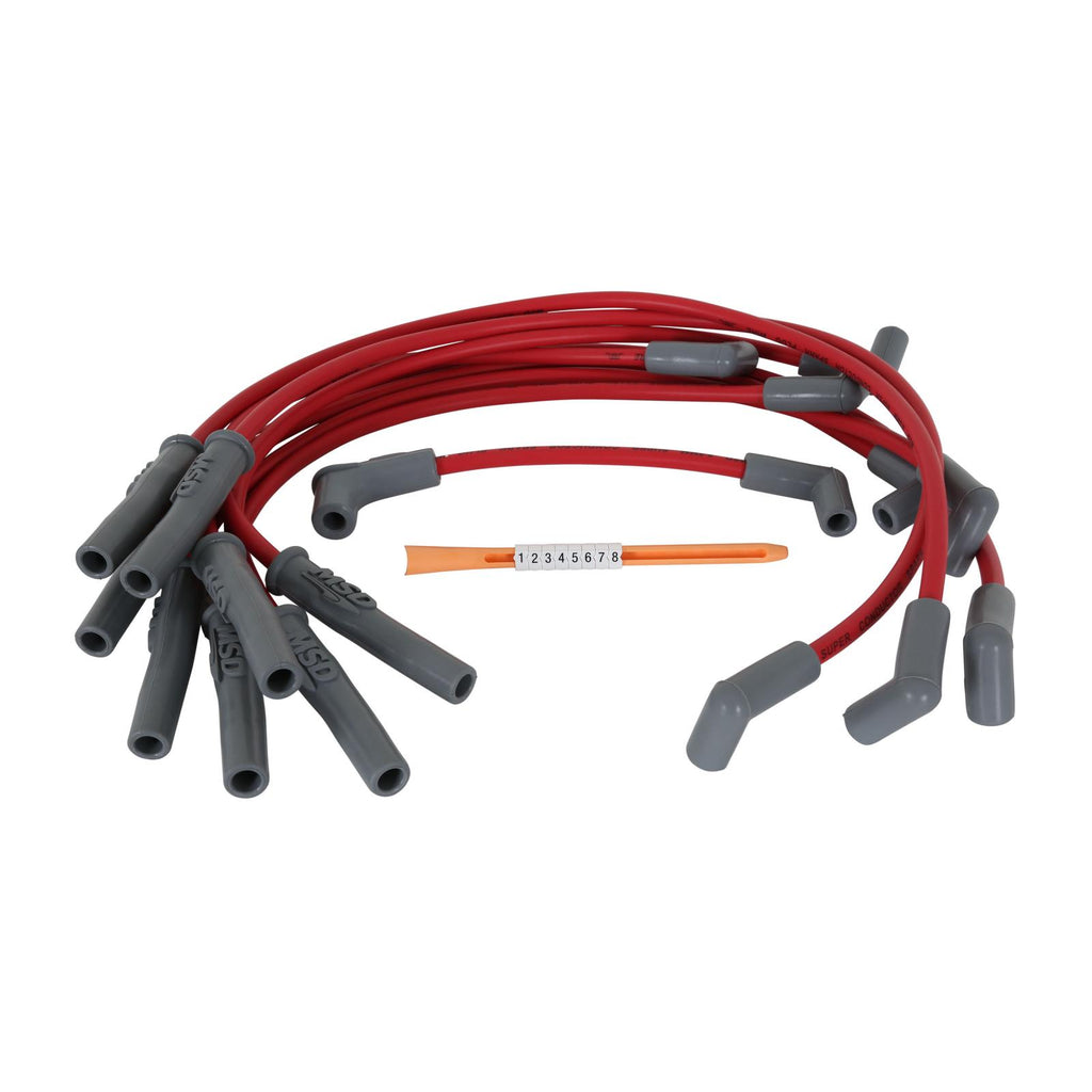 Super Conductor Spark Plug Wire Set Mustang 5.0L '94-On For Use On Ford 5.0L Mustangs, '94-On, Red Jacket MSD Ignition