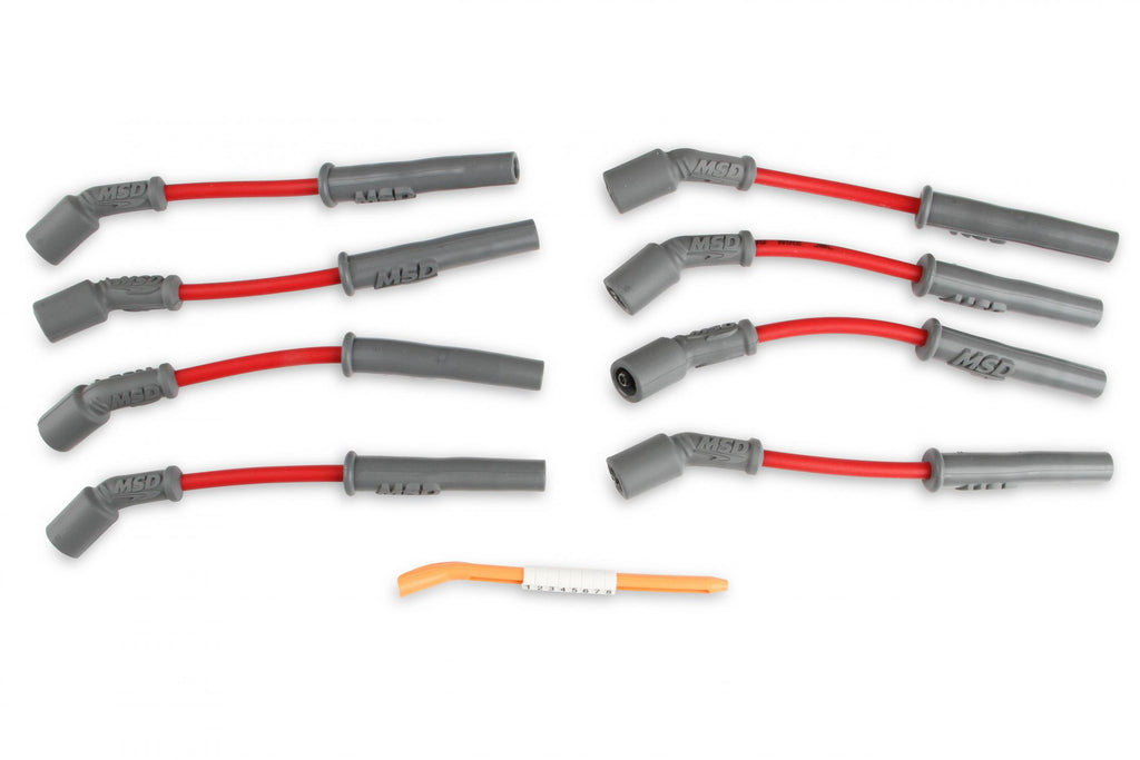 Super Conductor Spark Plug Wire Set GM LS1, '97-On, Vette, Camaro For Use On GM LS1 Engines, Corvette, Camaro, '97-On, Red Jacket MSD Ignition