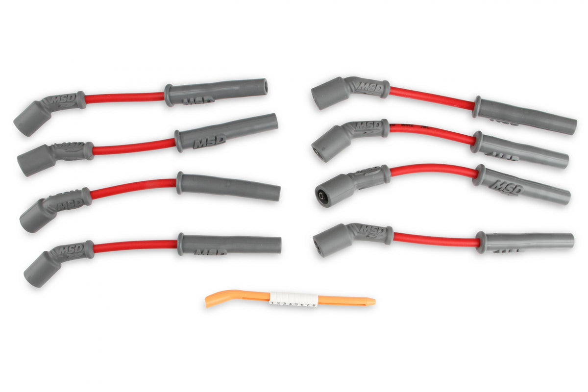 Super Conductor Spark Plug Wire Set GM LS1, '97-On, Vette, Camaro For Use On GM LS1 Engines, Corvette, Camaro, '97-On, Red Jacket MSD Ignition