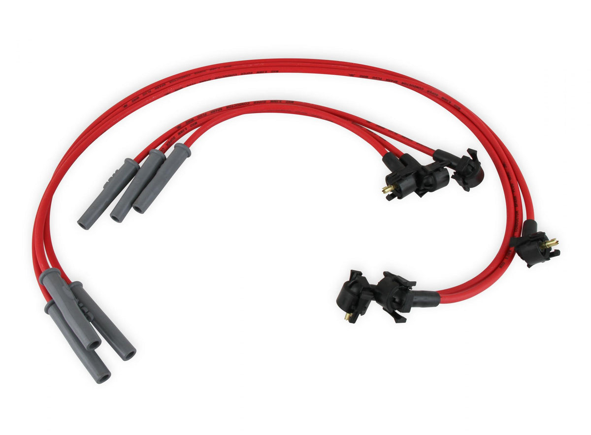 Super Conductor Spark Plug Wire Set 2000 Ford 3.8L V-6 Mustang For Use On 2000 Ford 3.8L V6 Mustang, Red Jacket MSD Ignition