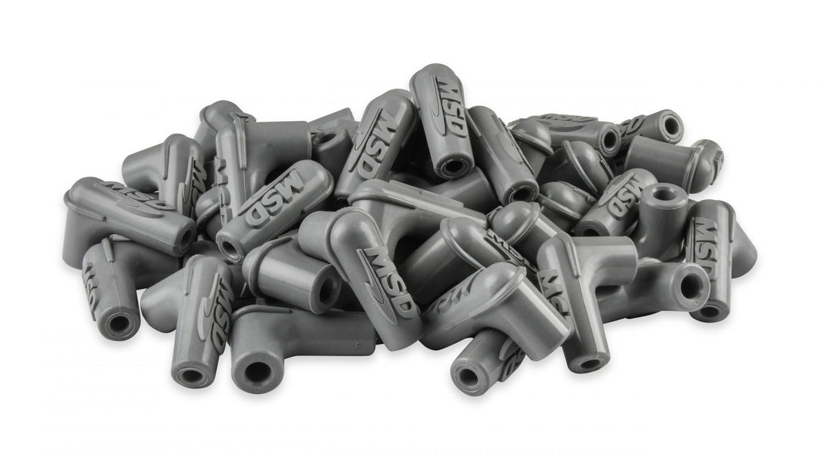 Boots, 90 Degree Logo Spark Plug, Gray Silicone 50Ea Spark Plug Boots, 90 Degree With MSD Logo, Gray Silicone 50Ea MSD Ignition