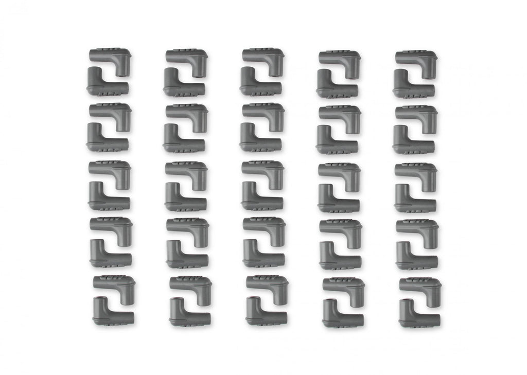 Boots, 90 Degree Nipple, GM Hei, 50Ea Spark Plug Boots, 90 Degree With GM Hei Nipple, Gray Silicone, 50Ea MSD Ignition