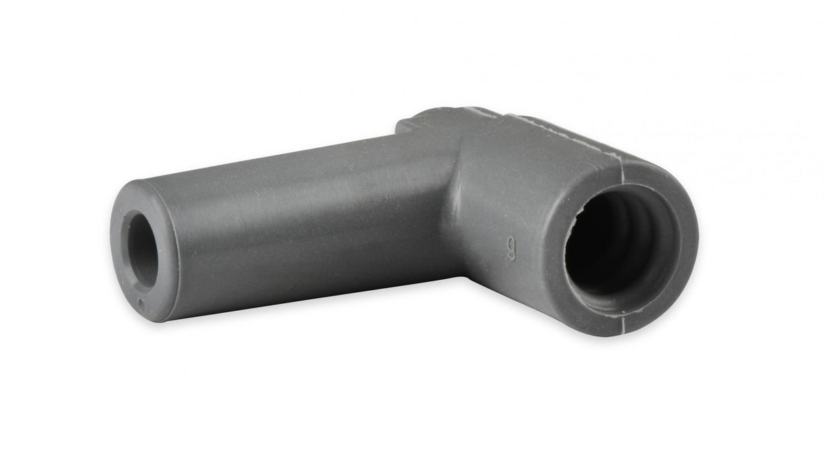 Boots, 90 Degree Nipple, GM Hei, 50Ea Spark Plug Boots, 90 Degree With GM Hei Nipple, Gray Silicone, 50Ea MSD Ignition