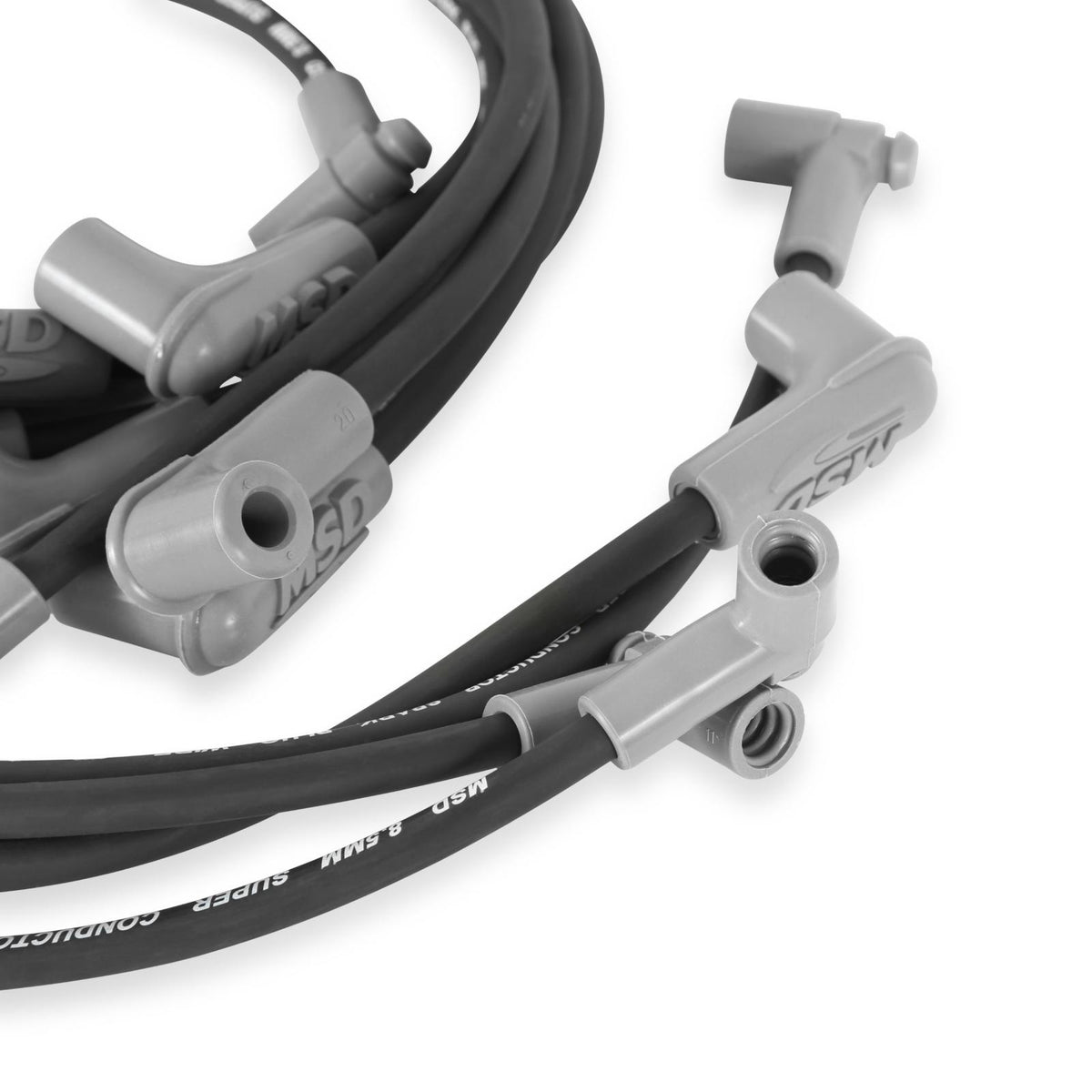 Wire Set Sc Blk, Sb Chevy W/Hei Tower Cap For Use With Chevy Small Block With Hei Tower Cap, Black Jacket MSD Ignition