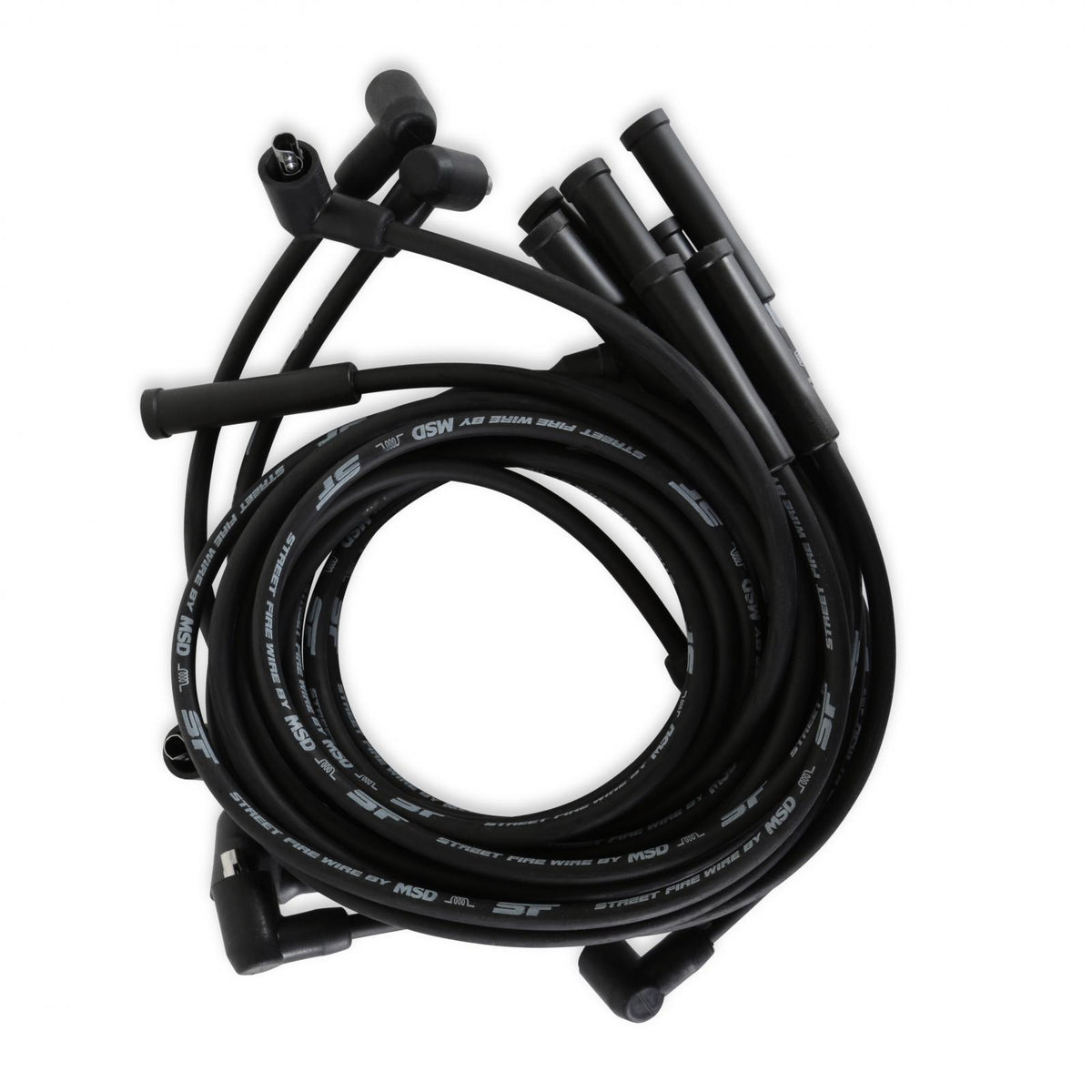 Street-Fire Wire Set Chrys. 383-440 Socket The Terminals Are Covered In Black Boots That Protect The Conductor From Engine Heat To Ensure Spark Delivery MSD Ignition
