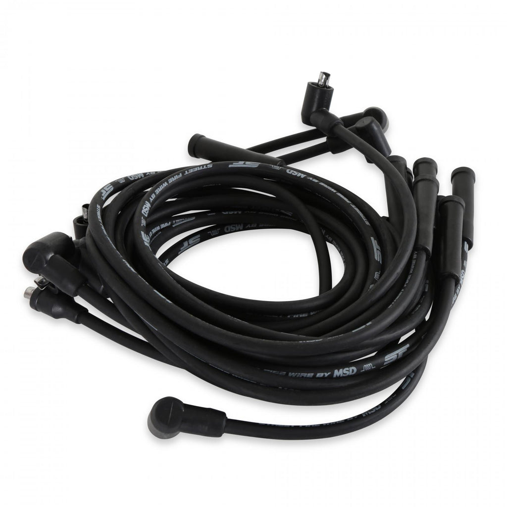 Street-Fire Wire Set Chrys. 383-440 Socket The Terminals Are Covered In Black Boots That Protect The Conductor From Engine Heat To Ensure Spark Delivery MSD Ignition