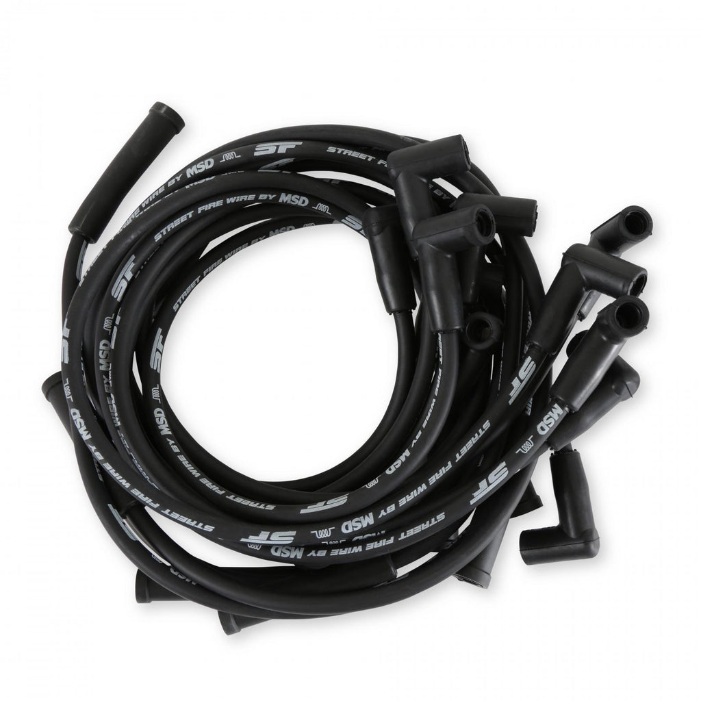 Street-Fire Wire Set Ford 302, 351W, Hei The Terminals Are Covered In Black Boots That Protect The Conductor From Engine Heat To Ensure Spark Delivery MSD Ignition