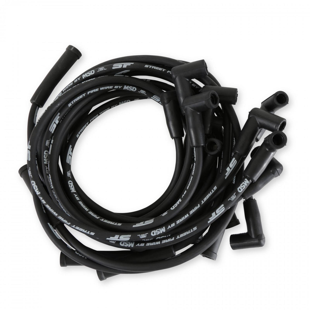 Street-Fire Wire Set Ford 302, 351W, Hei The Terminals Are Covered In Black Boots That Protect The Conductor From Engine Heat To Ensure Spark Delivery MSD Ignition