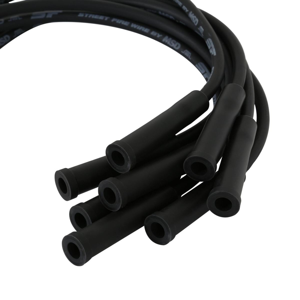 Street-Fire Wire Set Ford 351C-460, Socket The Terminals Are Covered In Black Boots That Protect The Conductor From Engine Heat To Ensure Spark Delivery MSD Ignition