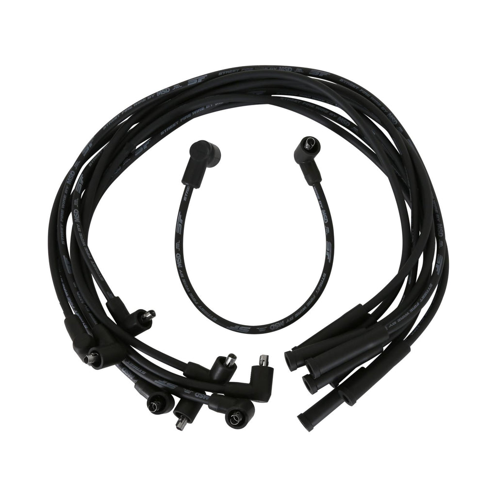 Street-Fire Wire Set Ford 351C-460, Socket The Terminals Are Covered In Black Boots That Protect The Conductor From Engine Heat To Ensure Spark Delivery MSD Ignition