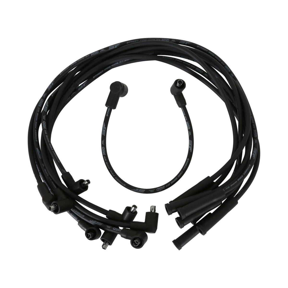 Street-Fire Wire Set Ford 351C-460, Socket The Terminals Are Covered In Black Boots That Protect The Conductor From Engine Heat To Ensure Spark Delivery MSD Ignition