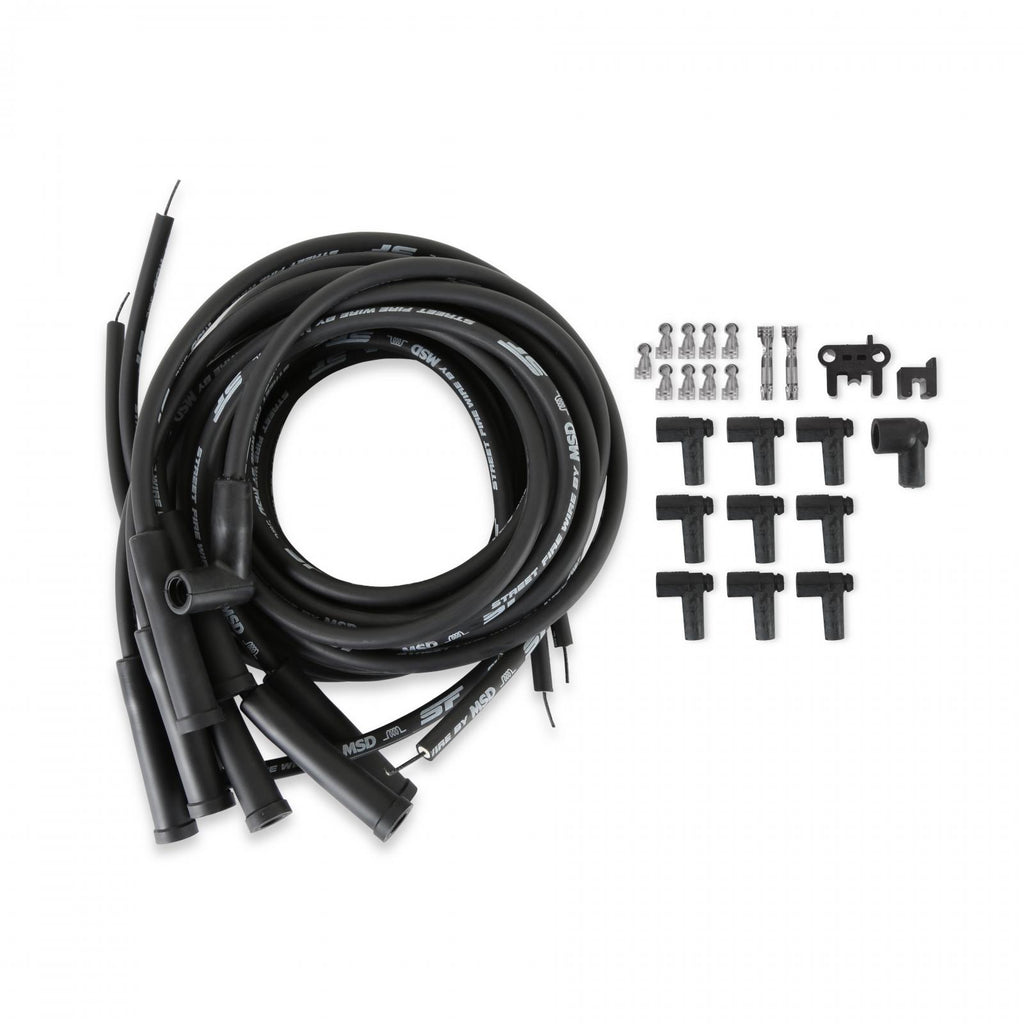 Street-Fire Wire Set Multi-Angl Plug, Hei, Univ The Terminals Are Covered In Black Boots That Protect The Conductor From Engine Heat To Ensure Spark Delivery MSD Ignition