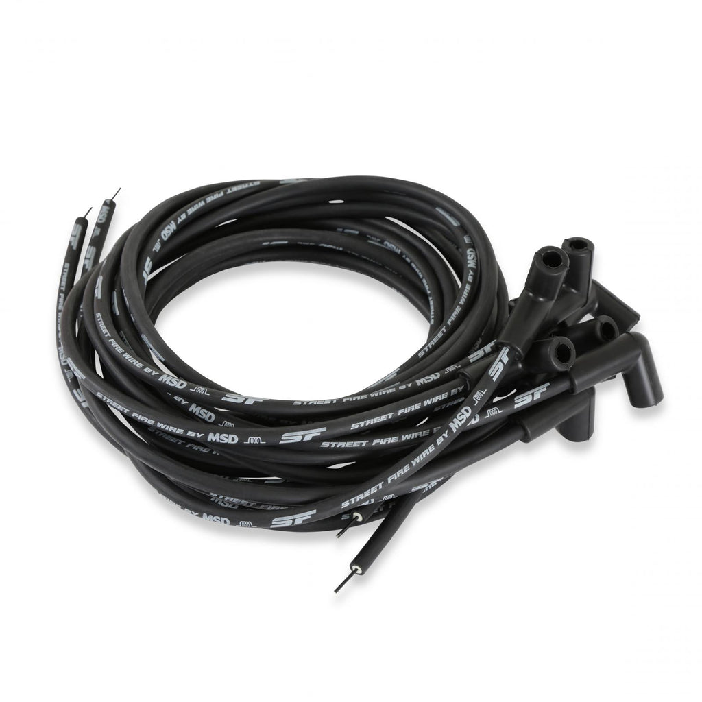 Street-Fire Wire Set 8 Cyl, Hei/ 90 Degree, Universal The Terminals Are Covered In Black Boots That Protect The Conductor From Engine Heat To Ensure Spark Delivery MSD Ignition