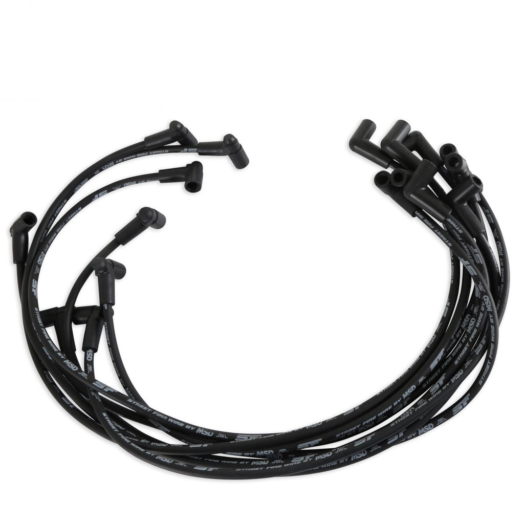 Street-Fire Wire Set Small Block Chevy 350 Hei The Terminals Are Covered In Black Boots That Protect The Conductor From Engine Heat To Ensure Spark Delivery MSD Ignition