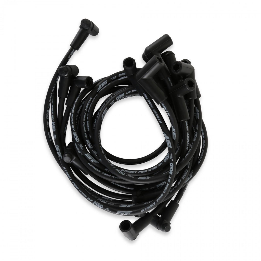 Street-Fire Wire Set Small Block Chevy 350 Hei The Terminals Are Covered In Black Boots That Protect The Conductor From Engine Heat To Ensure Spark Delivery MSD Ignition