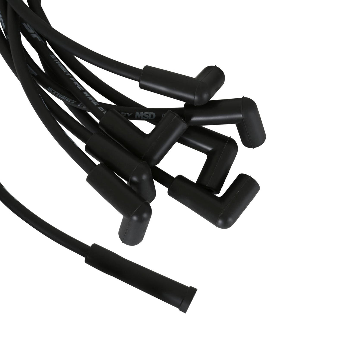 Street-Fire Wire Set '84-'91, Corvette, 350Tpi The Terminals Are Covered In Black Boots That Protect The Conductor From Engine Heat To Ensure Spark Delivery MSD Ignition