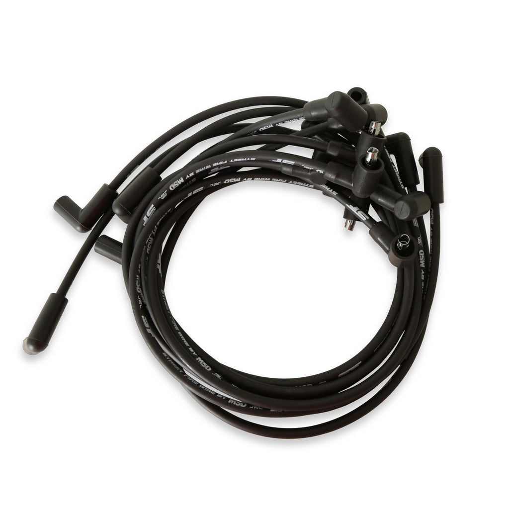 Street-Fire Wire Set Sbc, Socket Dist. Cap Over Vc The Terminals Are Covered In Black Boots That Protect The Conductor From Engine Heat To Ensure Spark Delivery MSD Ignition