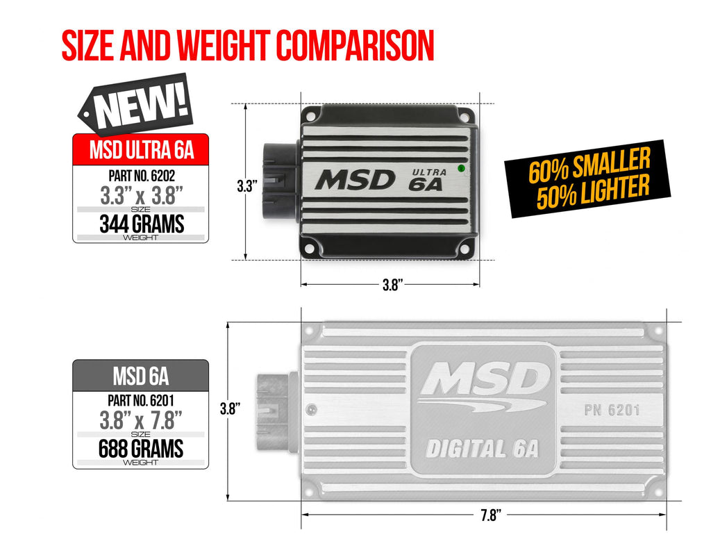 MSD Ultra 6A Ignition Control Compact Design Full MSD Power MSD Ignition