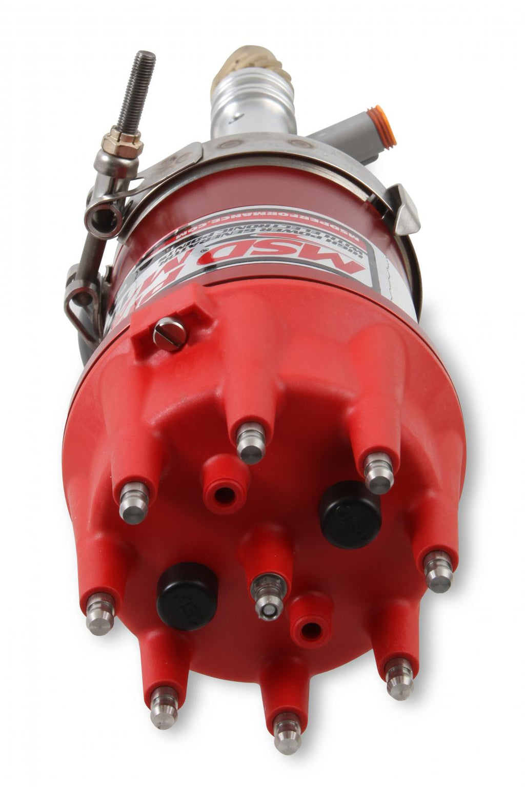 Pro Mag 12Lt Generator, Chevy, Red Supplied With A Bronze Gear, Band Clamp, Cap And Rotor MSD Ignition