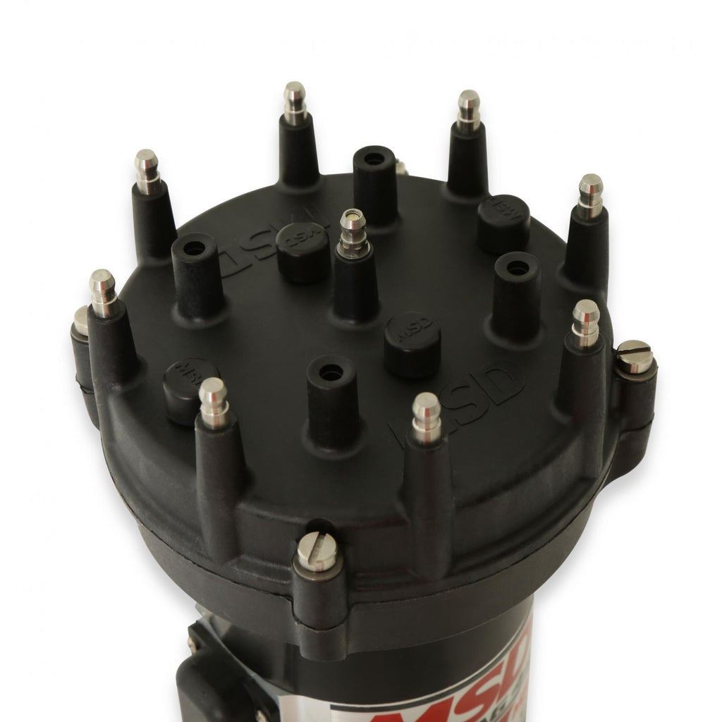Pro Mag 44 Amp Generator, Cw Rotation, Black Pro Cap, Band Clamp This Black Pro-Mag 44 Generator Is Clockwise Rotation, Utilizes A Cross Drive, Pro-Cap (5 Inch Diameter), Rotor And A Wire Retainer MSD Ignition