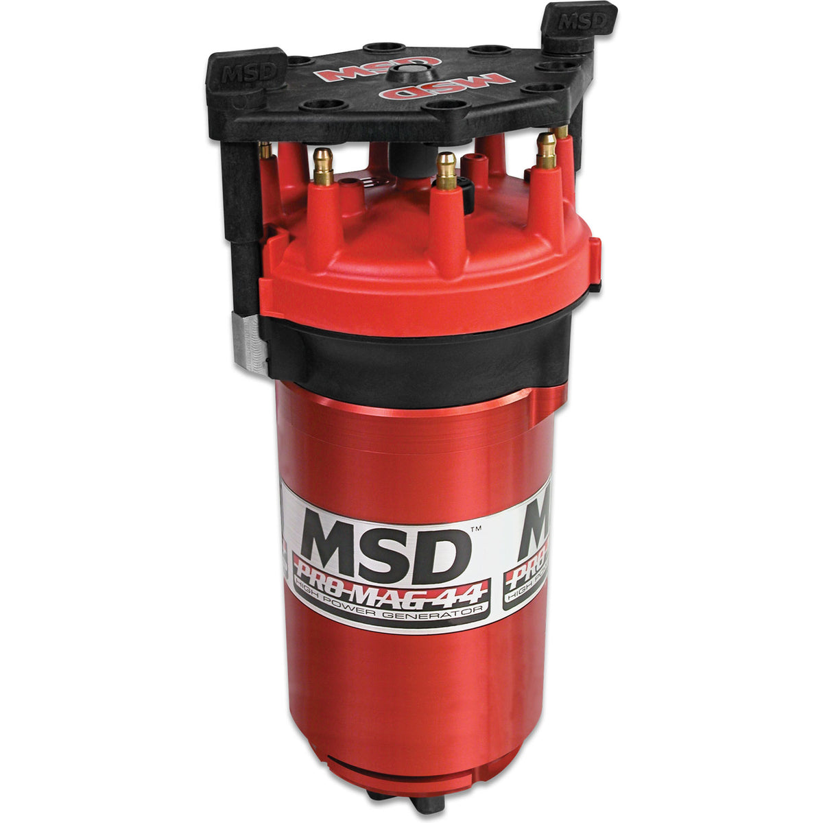Pro Mag 44 Amp Generator, Ccw Rotation, Red, Band Clamp Counterclockwise Rotation, Utilizes A Cross Drive, A Standard Diameter Cap, Rotor And A Wire Retainer MSD Ignition