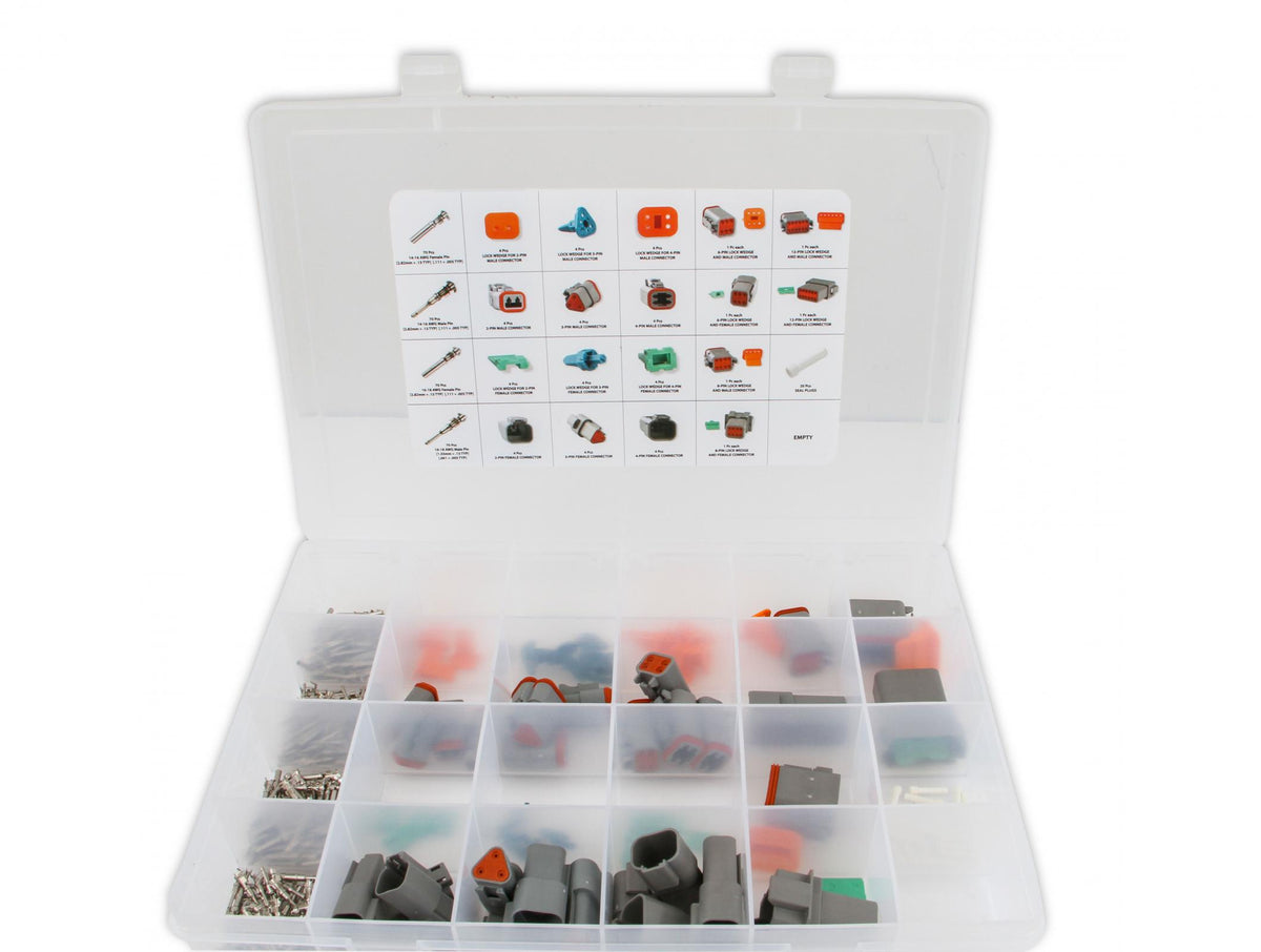 MSD Deutsch Connector Kit 360 Piece Deutsch Connector Kit Comes With 2, 3, 4, 6, 8 And 12 Pole Housings And Pins W/Seals MSD Ignition