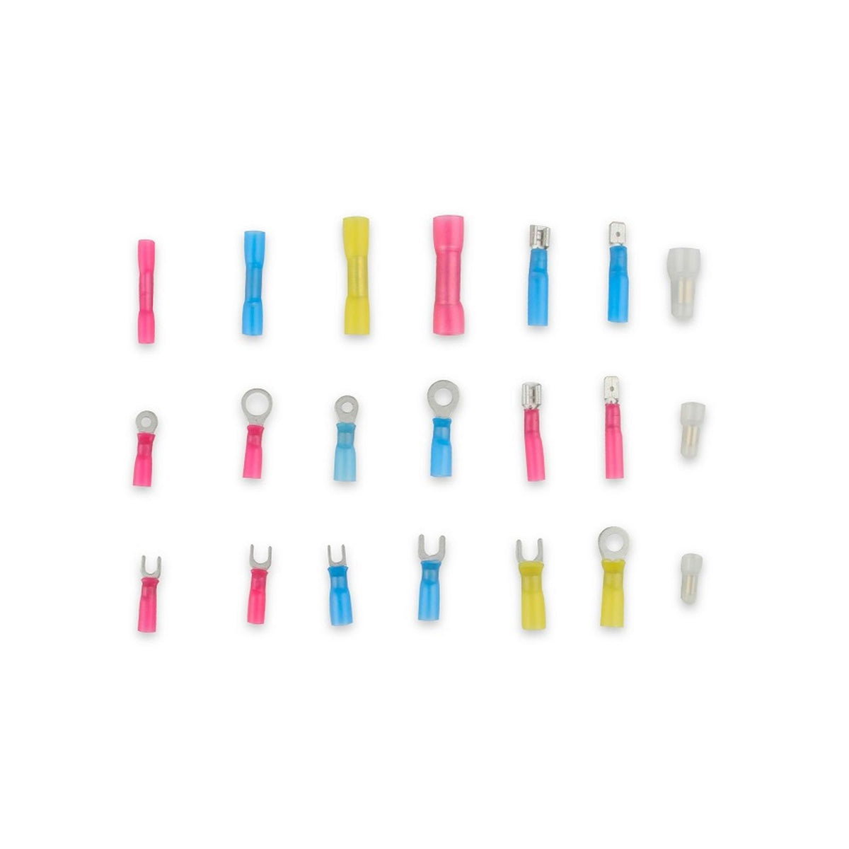 MSD Heat Shrink Terminal Kit 165 Piece Heat Shrink Terminal And Closed End Connector Kit, Spade, Butt, And Ring Terminals With 3:1 Heat Shrink MSD Ignition
