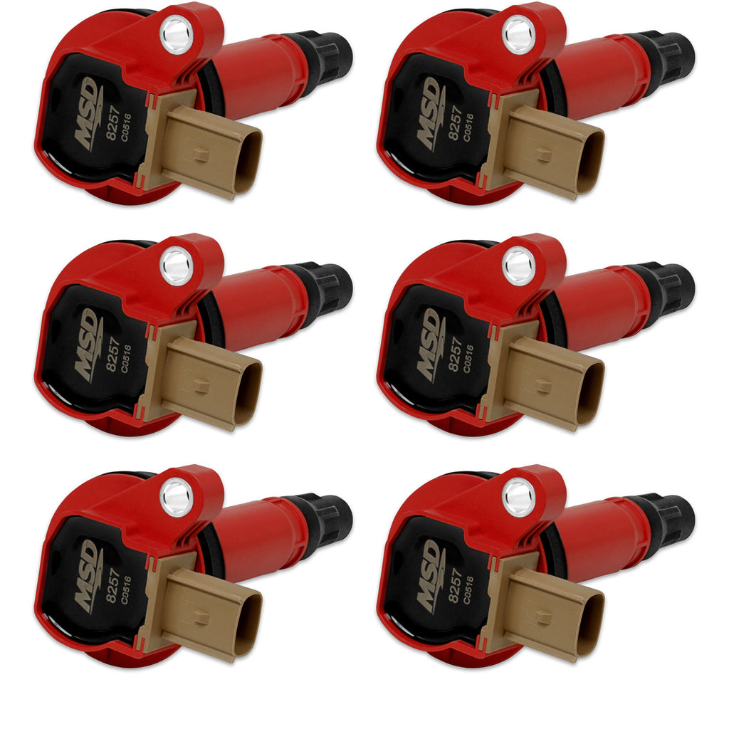 MSD Ignition Coil Ford Ecoboost 3.5L V6 3-Pin Connector 6-Pack 2010-2016 Ford Ecoboost 3.5L V6 3-Pin Connector MSD Ignition