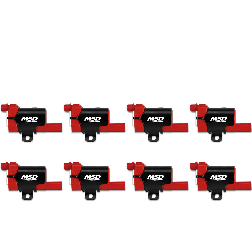 MSD Ignition Coil GM LS Blaster Series L-Series Truck Engine Red 8-Pack 1999-2007 GM L-Series Truck Engines 10457730/19005218 Replacement Heat Sink MSD Ignition