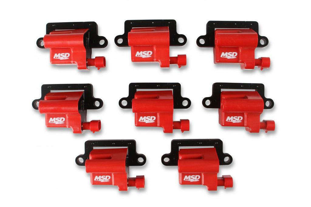 MSD Ignition Coil GM LS Blaster Series L-Series Truck Engine Red 8-Pack 1999-2007 GM L-Series Truck Engines 12558693/19355500 Replacement MSD Ignition