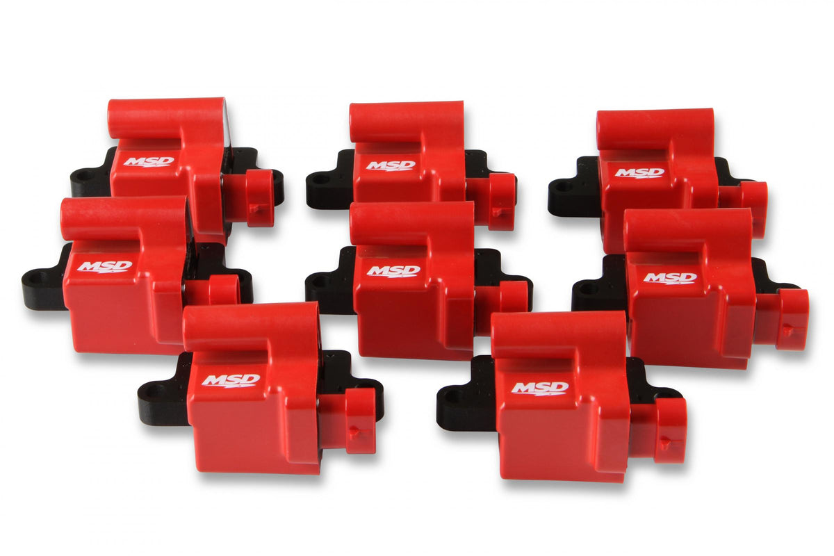MSD Ignition Coil GM LS Blaster Series L-Series Truck Engine Red 8-Pack 1999-2007 GM L-Series Truck Engines 12558693/19355500 Replacement MSD Ignition