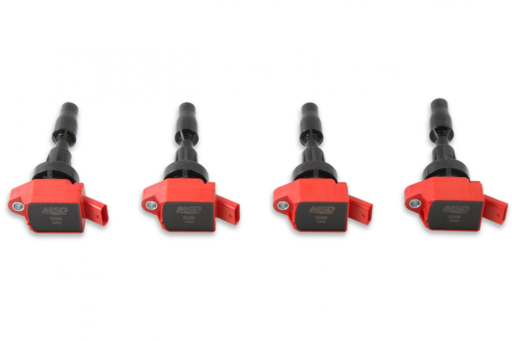 MSD Ignition Coil Blaster Series Hyundai/Kia 1.6L Turbo 4-Pack Fits Hyundai Elantra Sport/Kona/Sonata/Tucson/Veloster 2015-2020 1.6L Turbo Engine 2017-2020 Kia Forte Gt/Forte5/ Optima/Soul 1.6L Turbo Engine MSD Ignition