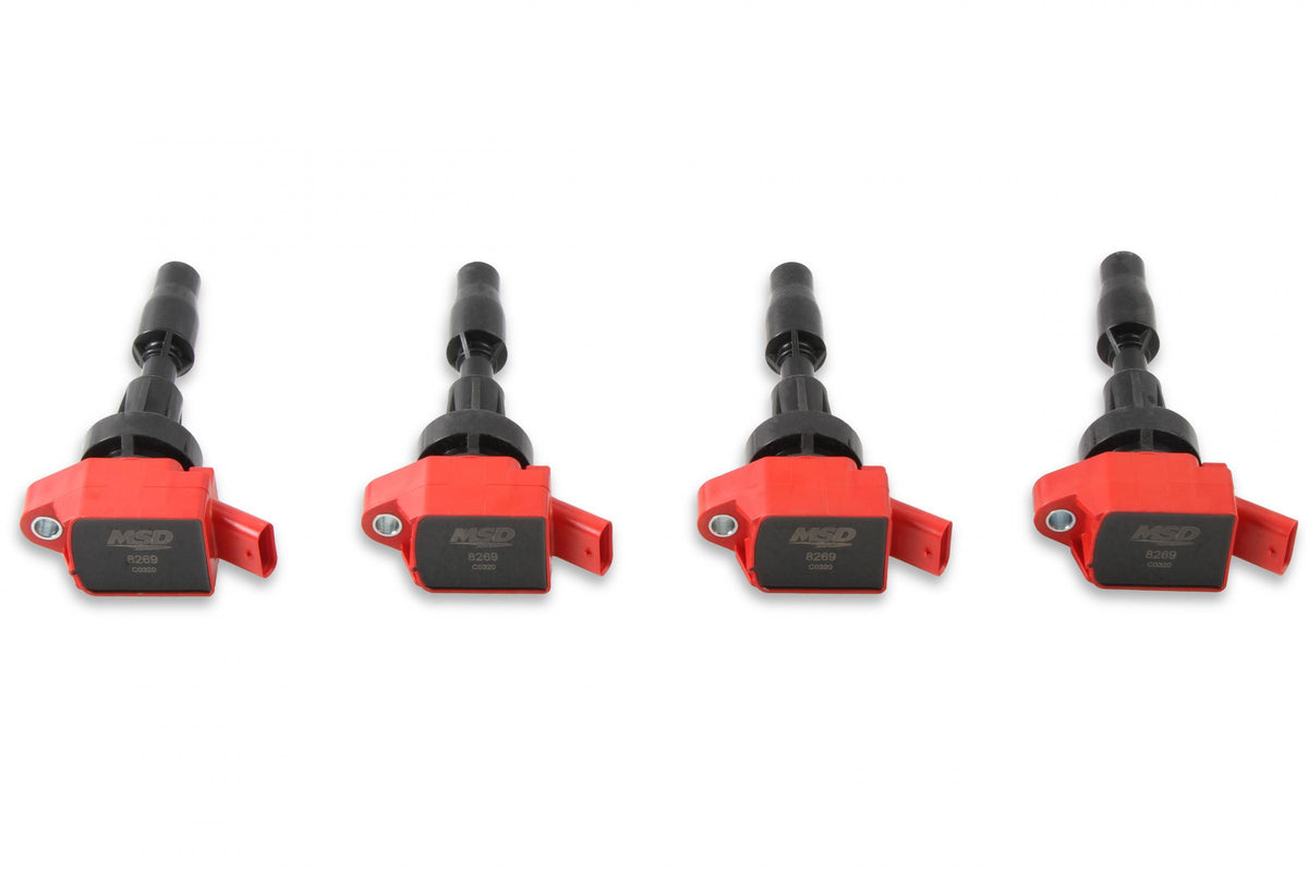MSD Ignition Coil Blaster Series Hyundai/Kia 1.6L Turbo 4-Pack Fits Hyundai Elantra Sport/Kona/Sonata/Tucson/Veloster 2015-2020 1.6L Turbo Engine 2017-2020 Kia Forte Gt/Forte5/ Optima/Soul 1.6L Turbo Engine MSD Ignition
