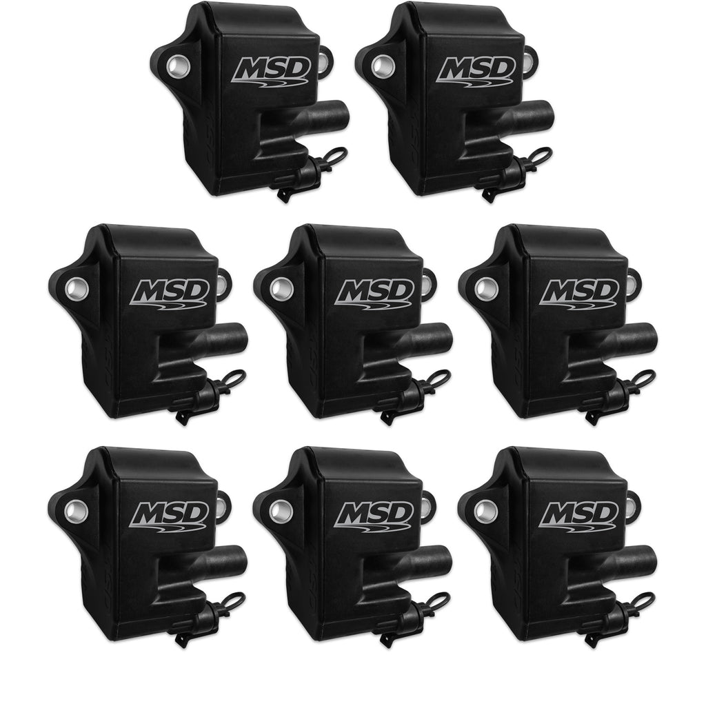 MSD Ignition Coil Pro Power Series GM LS1/Ls6 Engines 8-Pack 1997-2004 GM Cars W/Vin G/S 1998-2006 GM Trucks W/Vin E/D (8Th Digit) Additional 2-Pin Connector MSD Ignition