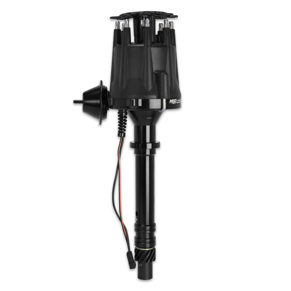 MSD Black Chevy V8 Pro-Billet Distributor With Vacuum Advance All The Performance Of Our Pro-Billet Line Now In Black For Your Ford, Chevy Or Chrysler. Must Be Used With MSD 6, 7, Or 8-Series Ignition MSD Ignition